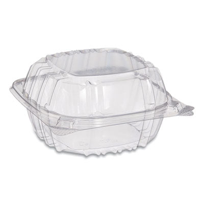DCCC57PST1 ClearSeal Hinged-Lid Plastic Containers, 5.8 x 6 x 3, Clear, Plastic, 125/Pack, 4 Packs/Carton