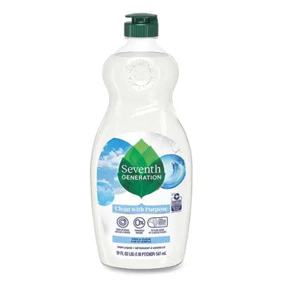 SEV44986EA Natural Dishwashing Liquid, Free and Clear, 19 oz Bottle SEVENTH GENERATION