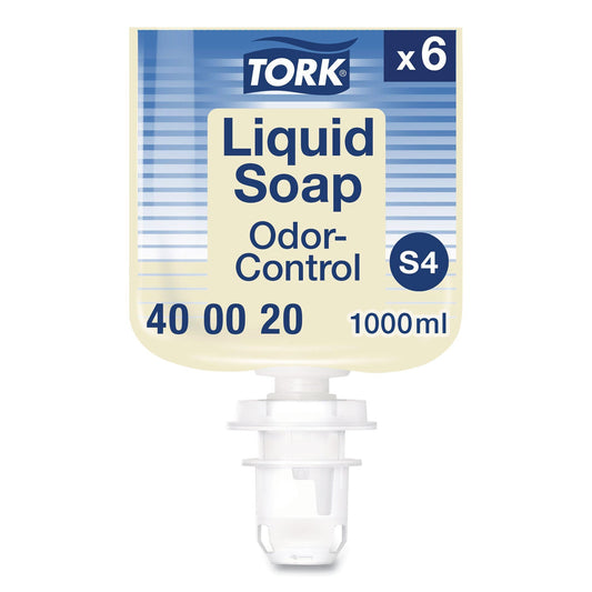 TRK400020 Odor-Control Hand Soap Liquid S4 Refill, Perfume-Free, 1 L, 6/Carton Tork