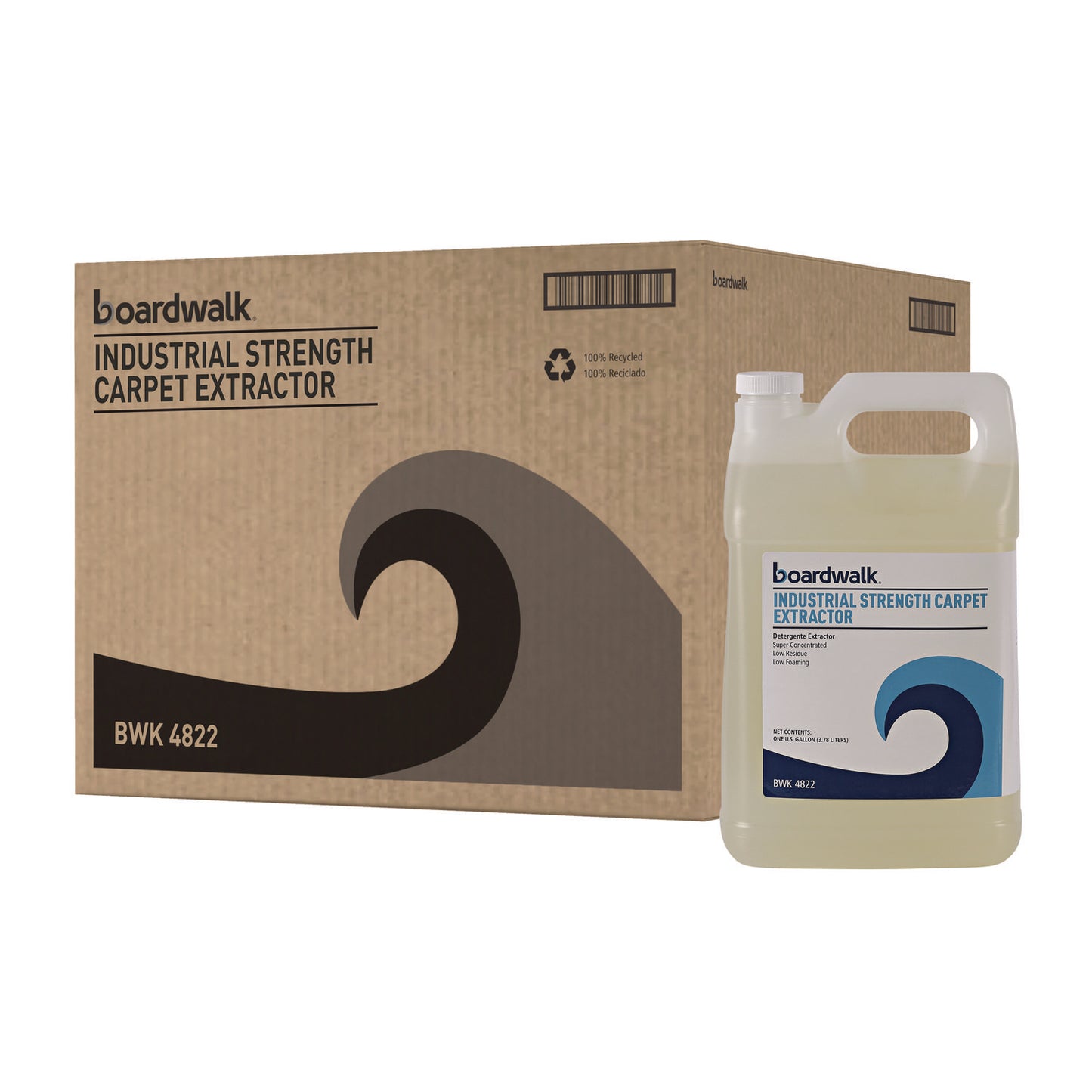 BWK4822 Industrial Strength Carpet Extractor, Clean Scent, 1 Gal Bottle, 4/carton