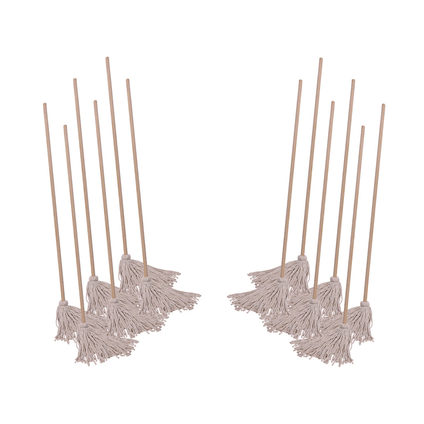 BWKCD50016S Cotton Deck Mop, #16 White Cotton Head, 50" Wood Handle, 12/Carton