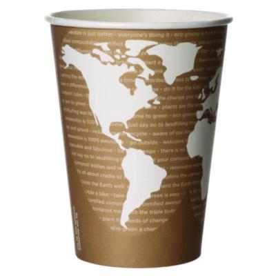 ECOEPBSC32WA World Art Renewable and Compostable Food Container, 32 oz, 4.05" Diameter x 5.8" h, Tan, Paper, 25/Pack, 20 Packs/Carton