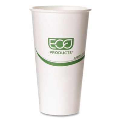 ECOEPBHC20GS GreenStripe Hot Cups, 20 oz, Paper, White, 50/Pack, 20 Packs/Carton