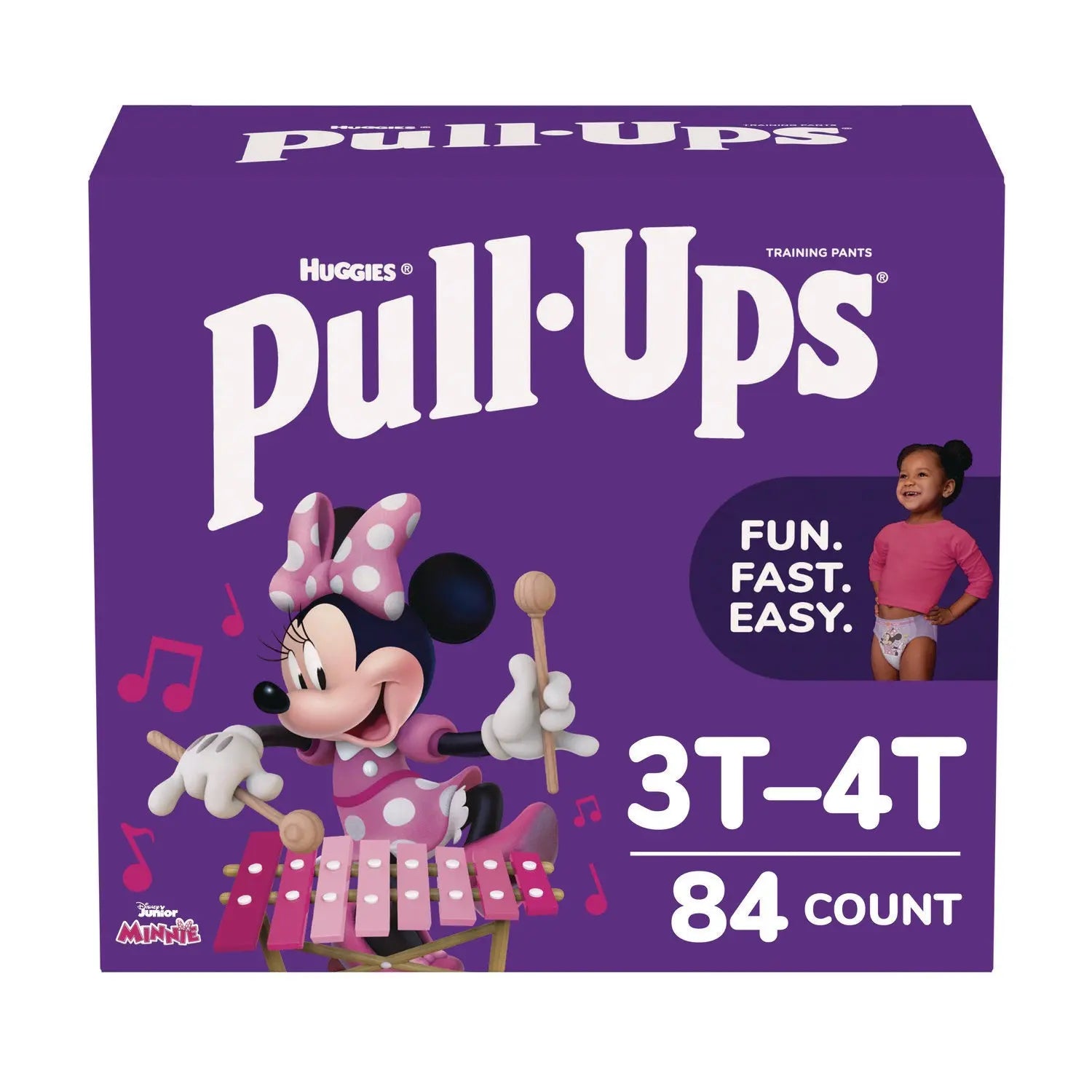 KCM45269 Learning Designs Potty Training Pants for Girls, Size 5, 3T-4T, 32 lbs to 40 lbs, 84/Carton Huggies