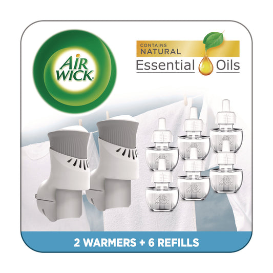 RAC01914CT Plug-in Scented Oil Starter Kit, Fresh Linen, 0.67 oz, 8/Pack