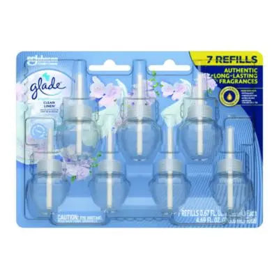 SJN350781 Plugins Scented Oil Refill, Clean Linen, 0.67, 7/Pack SC JOHNSON