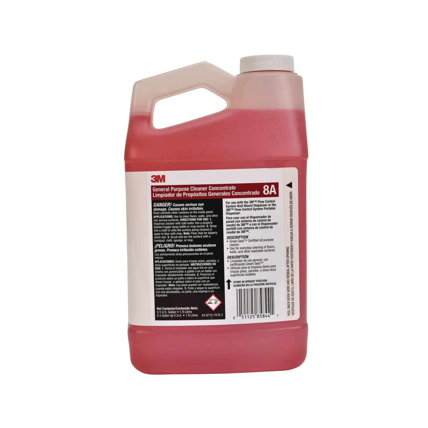 MMM8A General Purpose Cleaner Concentrate, Clean Scent, 0.5 gal Bottle, 4/Carton MMM