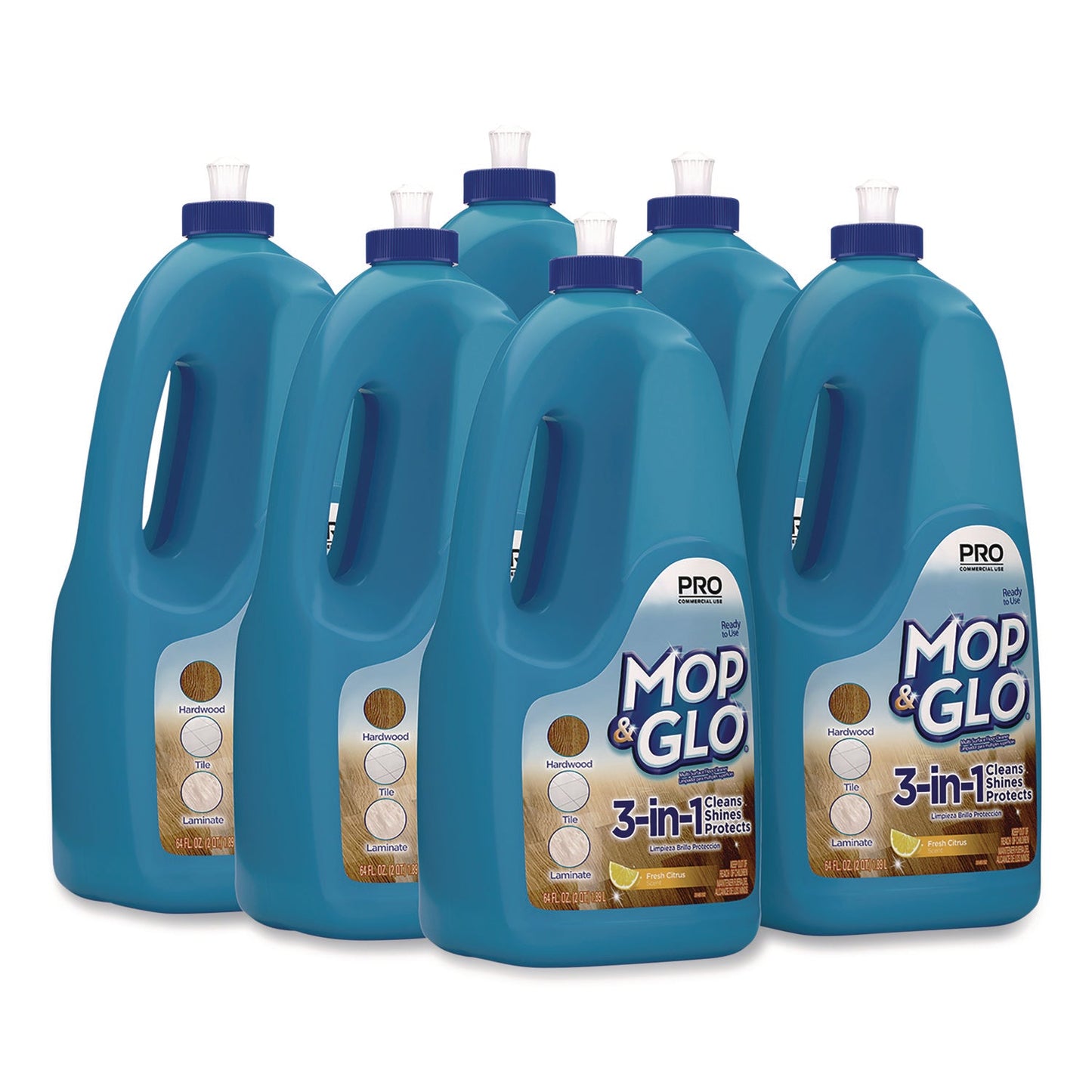 RAC74297CT Ready to Use Multi-Surface Floor Cleaner, Fresh Citrus Scent, 64 oz Bottle, 6/Carton Professional MOP & GLO