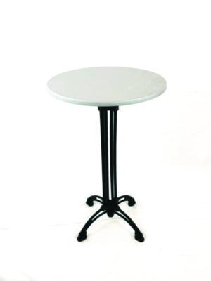 JMC106A24R2 Topalit Tables, Round, 24" dia x 42"h, Silver Top, Black Aluminum Base/Legs