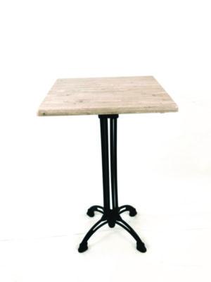 JMC106P32327 Topalit Tables, Square, 32 x 32 x 44, Washington Pine Top, Black Iron Base/Legs