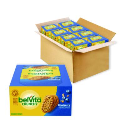 CDB02908 belVita Breakfast Biscuits, 1.76 oz Pack, Blueberry, 8 Packs/Box, 8 Boxes/Carton