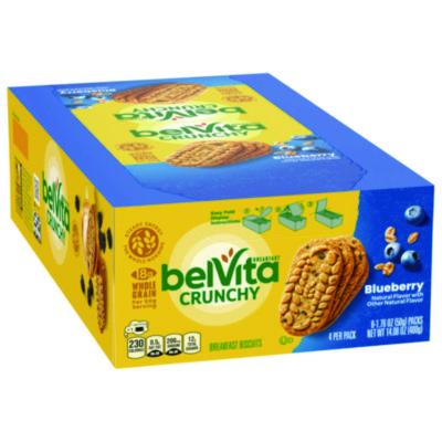CDB02908BX belVita Breakfast Biscuits, Blueberry, 1.76 oz Pack, 8/Box