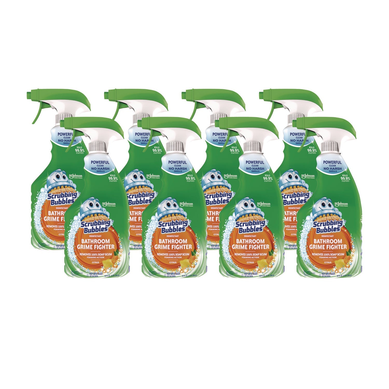 SJN366078 Multi Surface Bathroom Cleaner, Citrus Scent, 32 Oz Spray Bottle, 8/carton Scrubbing Bubbles