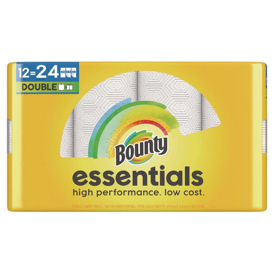 PGC11093 Essentials Select-A-Size Kitchen Roll Paper Towels, 2-Ply, 108 Sheets/Roll, 12 Rolls/Carton Bounty