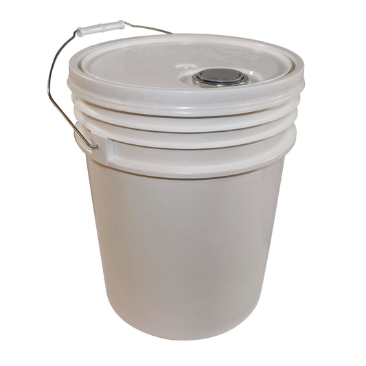 IMP5515 Utility Bucket with Lid, 5 gal, Polyethylene, White, 11.25" dia