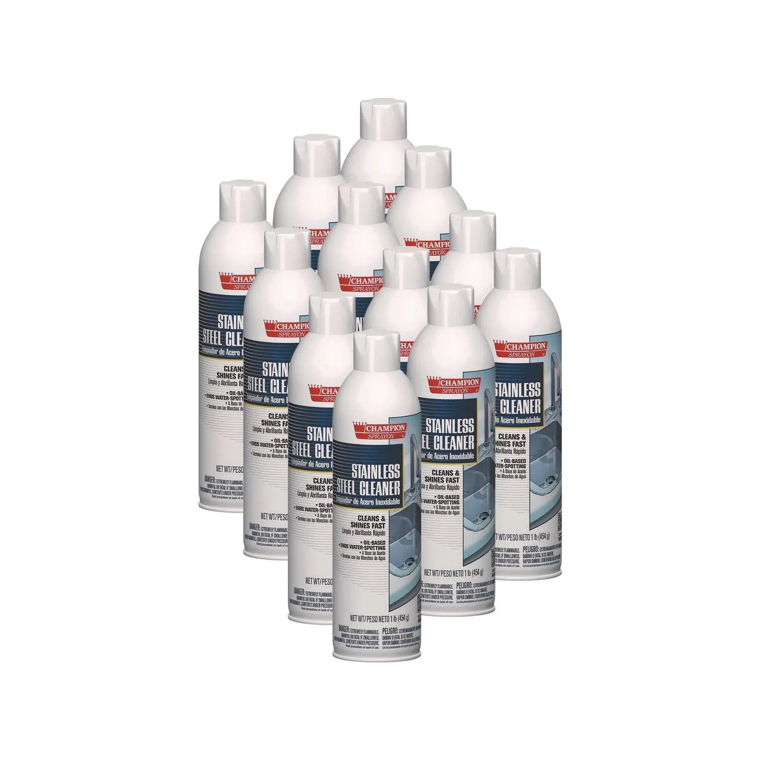 CHP5197 Champion Sprayon Stainless Steel Cleaner, 16 Oz Aerosol Spray, 12/carton Chase Products