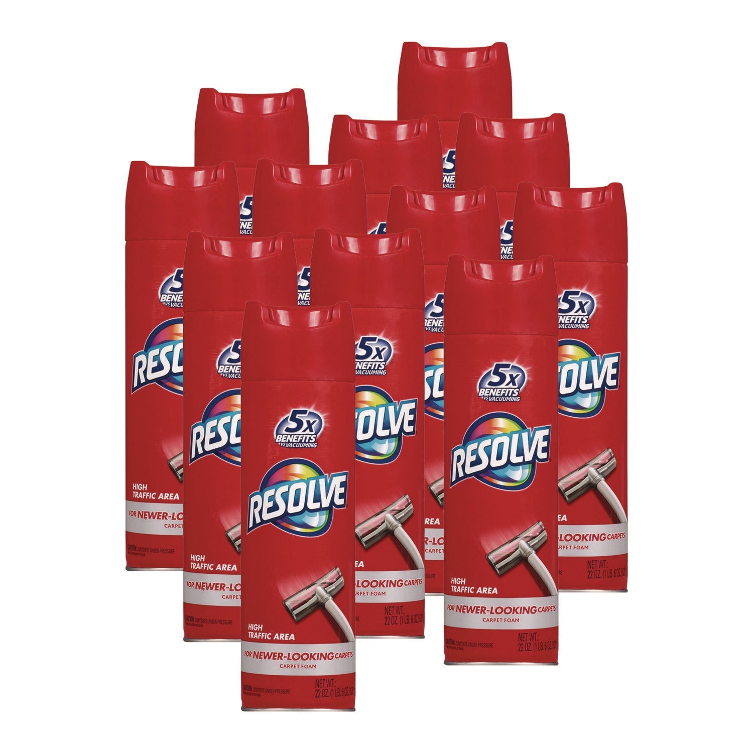 RAC00706CT Foam Carpet Cleaner, Foam, 22 Oz Aerosol Spray, 12/carton RESOLVE