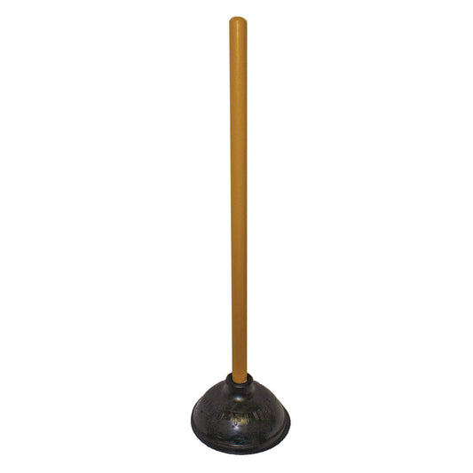IMP9201 Plunger, 20" Wood Handle, 6" dia, Black