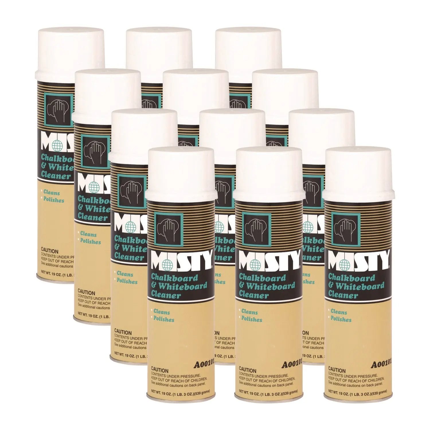 AMR1001403 Chalkboard And Whiteboard Cleaner, 19 Oz Aerosol Spray, 12/carton Misty