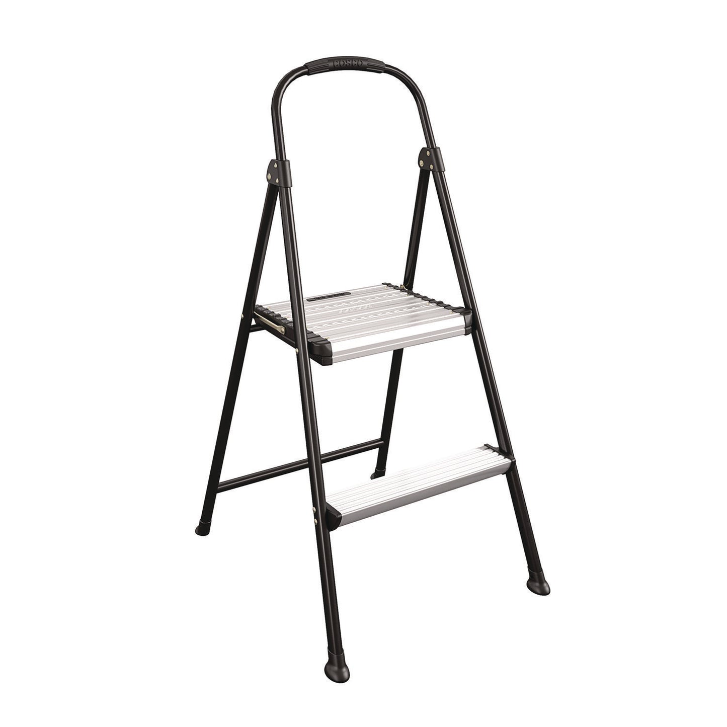 CSC11325ABK1E 2-Step Stepstool, 250 lb Capacity, 19" Working Height, 22.5" Spread, Black/Silver