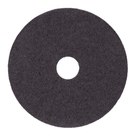 BWK4012BLA Stripping Floor Pads, 12" Diameter, Black, 5/carton