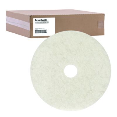 BWK4019NAT Natural Burnishing Floor Pads, 19" Diameter, White, 5/carton BOARDWALK