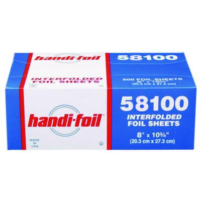HFA58100 Interfolded Foil Sheets, 55 Gauge, 8 x 10.75, 500/Box, 6 Boxes/Carton