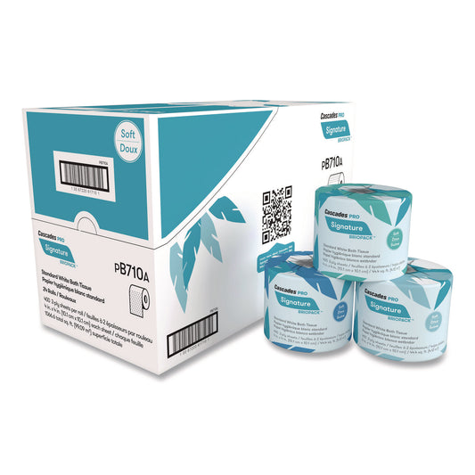 CSDB710 Signature Bath Tissue, Septic Safe, 2-Ply, White, 400 Sheets/Roll, 24 Rolls/Carton