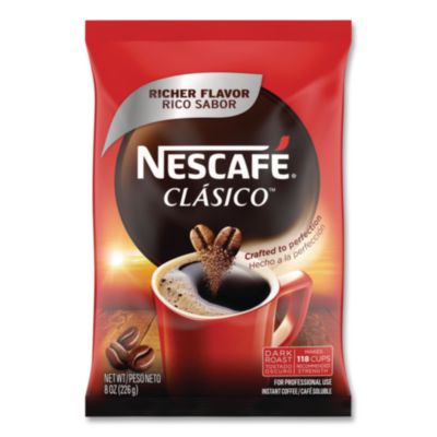 NES70948 Clasico Dark Roast Instant Coffee, 8 oz Pouch