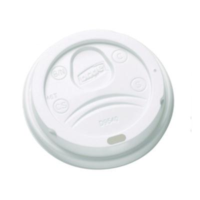 DXEDL9540CT Sip-Through Dome Hot Drink Lids, Fits 10 oz Dixie Hot Cups, Plastic, White, 100/Pack, 10 Packs/Carton