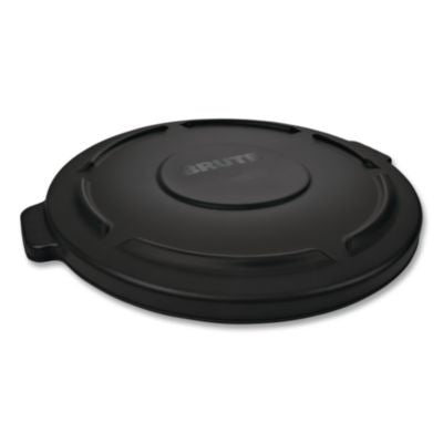 RCP1867532EA BRUTE Self-Draining Flat Top Lids for 32 gal Round BRUTE Containers, 22.25" Diameter, Black RUBBERMAID COMMERCIAL PROD.