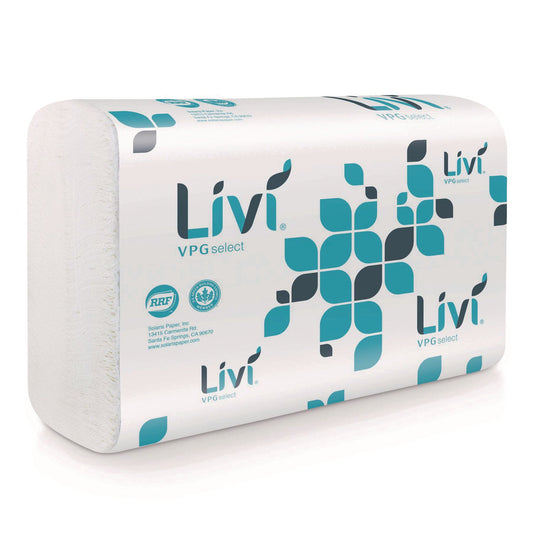 SOL43514 Multifold Towel, 1-Ply, 9.45 x, 9.06, White, 250/Pack, 16 Packs/Carton Livi VPG Select