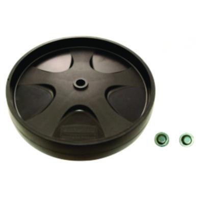SGS9W27L1 50-Gallon Rollout Wheels and Push Caps, Two 8" Wheels, Black