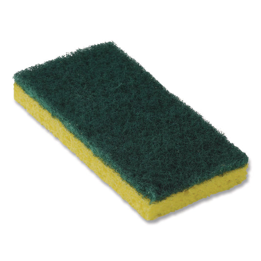 AM7551013 Resort Cut Scrub Sponge, Medium Duty, 6.25" x 3.18", Green/Yellow, 40/Carton