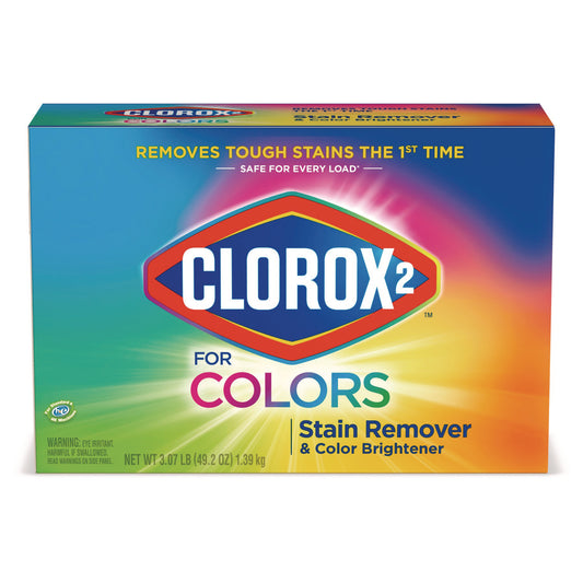 CLO03098 for Colors Stain Remover and Color Brightener Powder, Original, 49.2 oz Box, 4/Carton