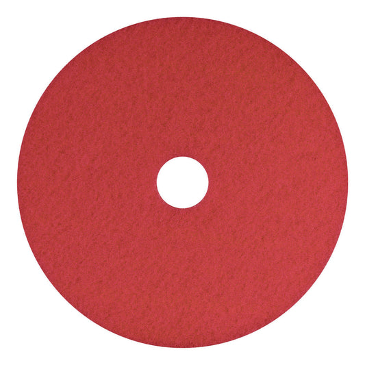 AM7404415 Buffing Pad, 15" Diameter, Red, 5/Carton