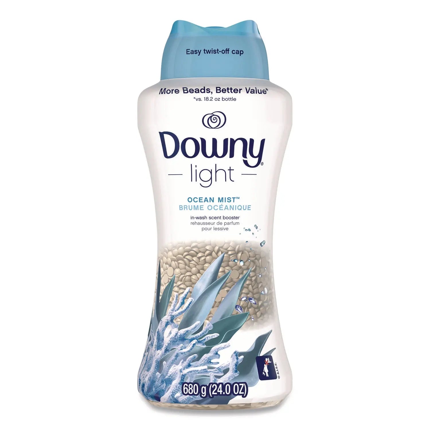 DNY08779 Light In-Wash Scent Booster Beads, Ocean Mist Scent, 24 oz Pour Bottle Downy