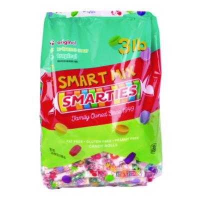 NESCDY00348 Smarties Candy Rolls, Original/Tropical/X-Treme Sour Flavor Assortment, 3 lb Bag