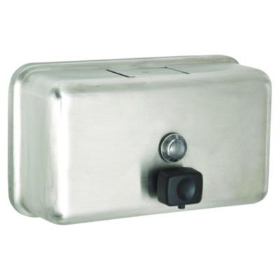 ALHALP424SSB Horizontal Manual Surface-Mounted Stainless Steel Liquid Soap Dispenser, 40 oz, 2.8 x 8.1 x 4.8, Brushed Stainless Steel