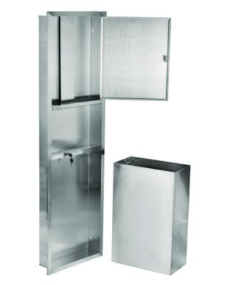 ALHALP492 Stainless Steel Recessed Paper Towel Dispenser with Waste Receptacle, 56 x 4 x 17