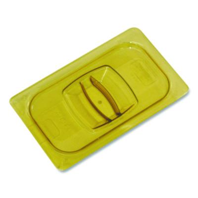 RCP214P86AMB Insert Pan Handled Notched Cover, 6.38 x 0.39 x 10.38, Amber, Plastic, 6/Carton