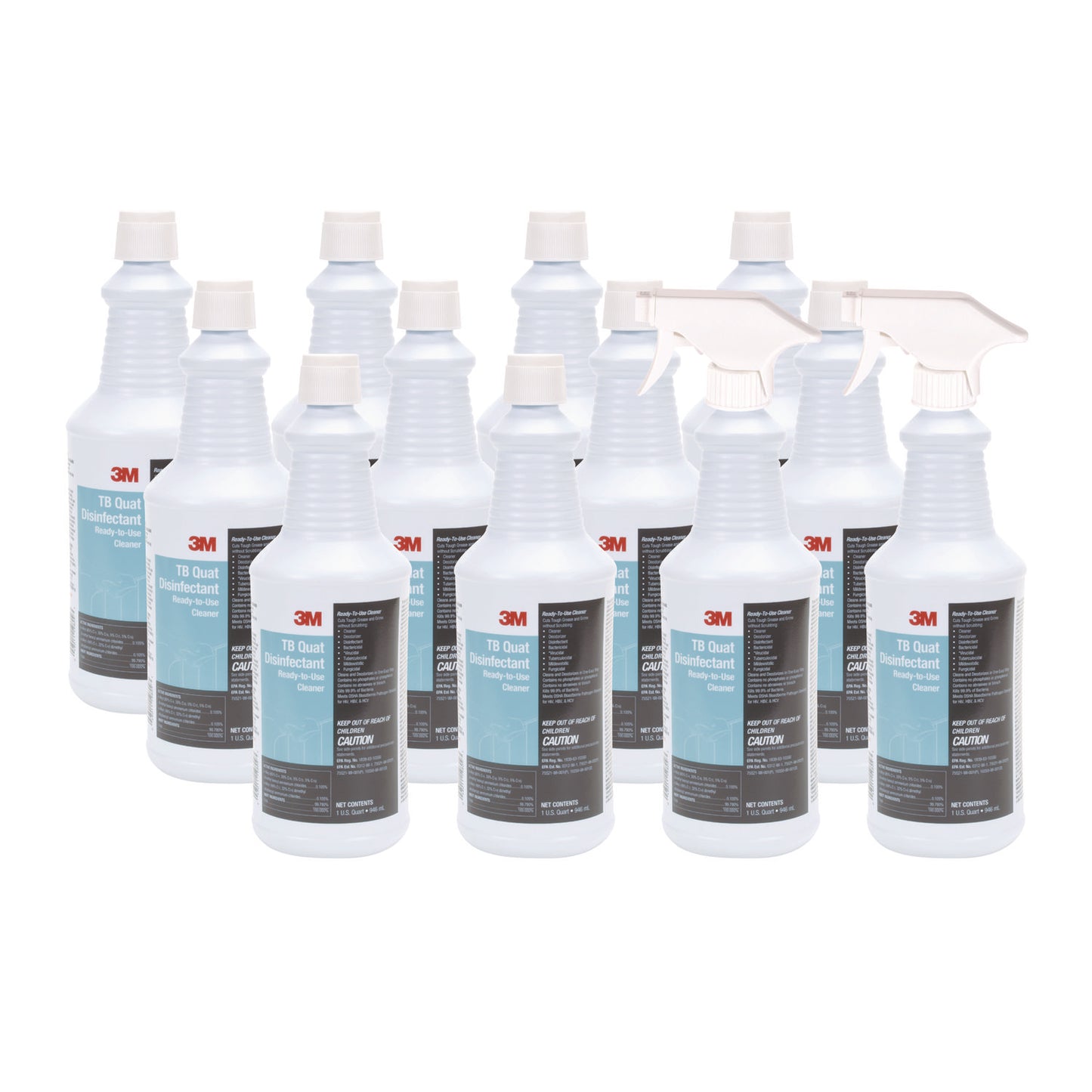 MMM29612 Tb Quat Disinfectant Ready-To-Use Cleaner, 32 Oz Bottle, 12 Bottles And 2 Spray Triggers/carton