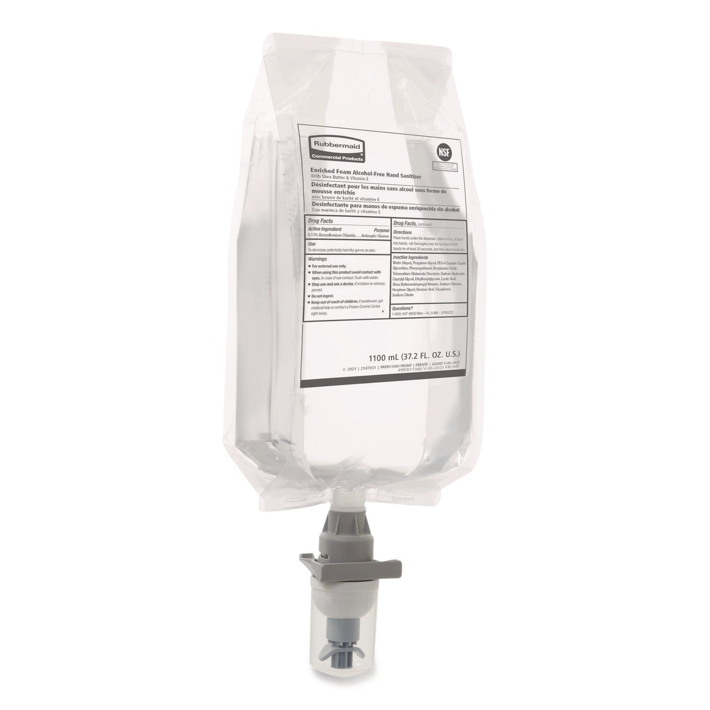 RCP2147027 Auto Foam Refill Antibacterial Hand Soap, Fragrance Free, 1,100 mL, 4/Carton