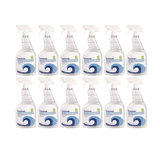 BWK47112G Natural Glass Cleaner, Unscented, 32 oz Trigger Spray Bottle, 12/Carton