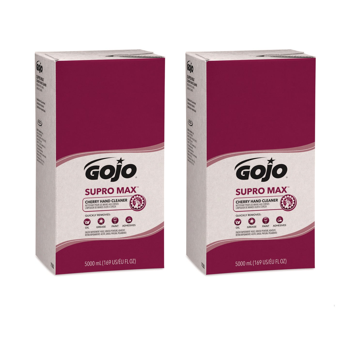GOJ758202 SUPRO MAX Heavy Duty Hand Cleaner, Refill for GOJO PRO TDX Touch-Free Dispenser, Cherry Scent, 5,000 mL, 2/Carton