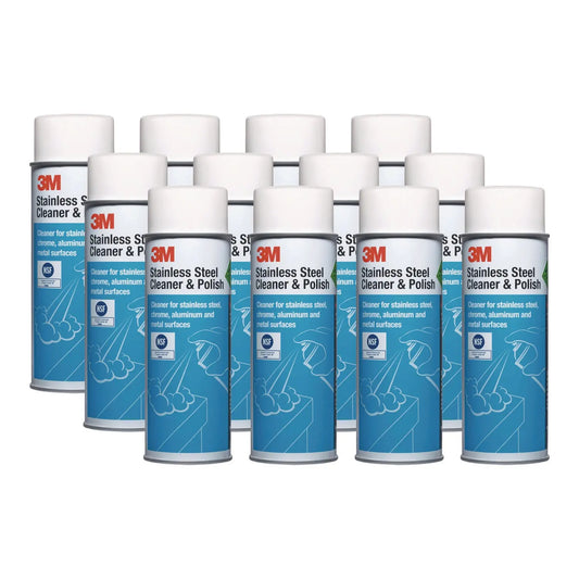 MMM14002 Stainless Steel Cleaner And Polish, Lime Scent, Foam, 21 Oz Aerosol Spray, 12/carton MMM