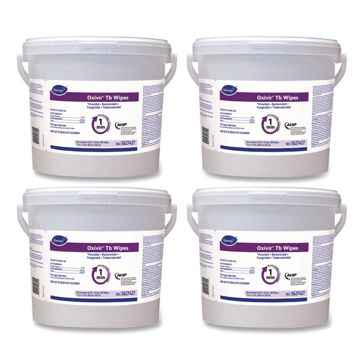 DVO5627427 Oxivir TB Disinfectant Wipes, 11 x 12, White, 160/Bucket, 4 Buckets/Carton