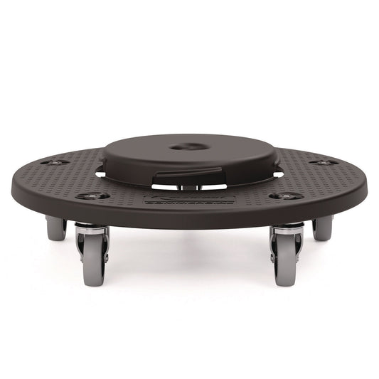 SUATCUDOLLY2A Utility Trash Can Dolly, 350 lb Capacity, 20.75" x 6.5", Black, 2/Pack