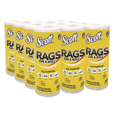 KCC54992 Rags On A Roll, 1-Ply, 9.4 x 11, White, 60/Roll, 12 Rolls/Carton KIMBERLY-CLARK PROFESSIONAL