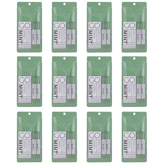 GMHMW05 Individual Mouthwash Packets, Mint Flavor, 0.37 oz Packet, 5/Pack, 12 Packs/Box Go Mouthwash